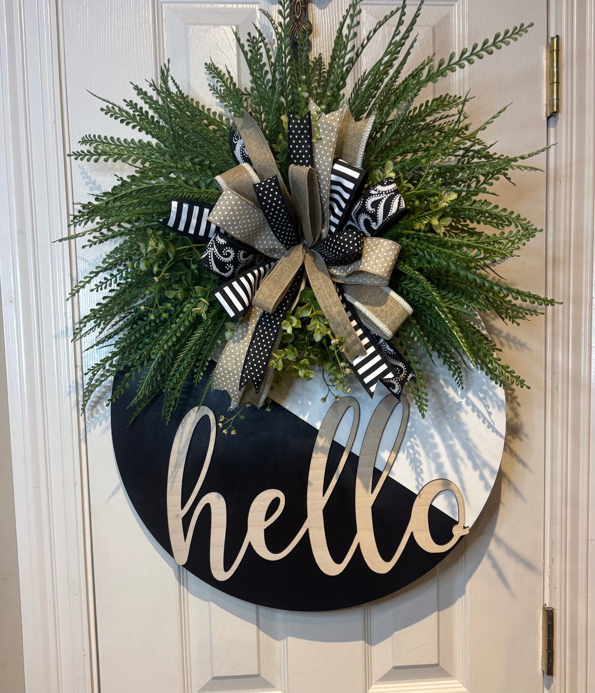 Black and White Door Hanger