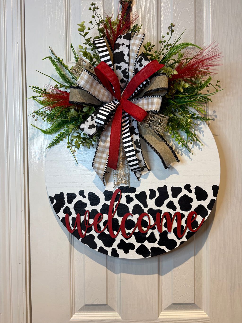 Cow Print Door Hanger