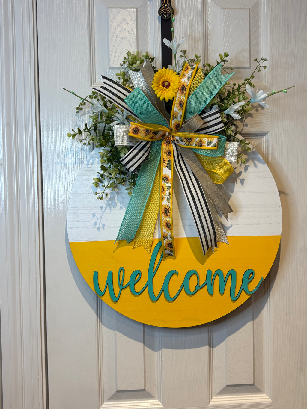 Yellow & Teal Door Hanger