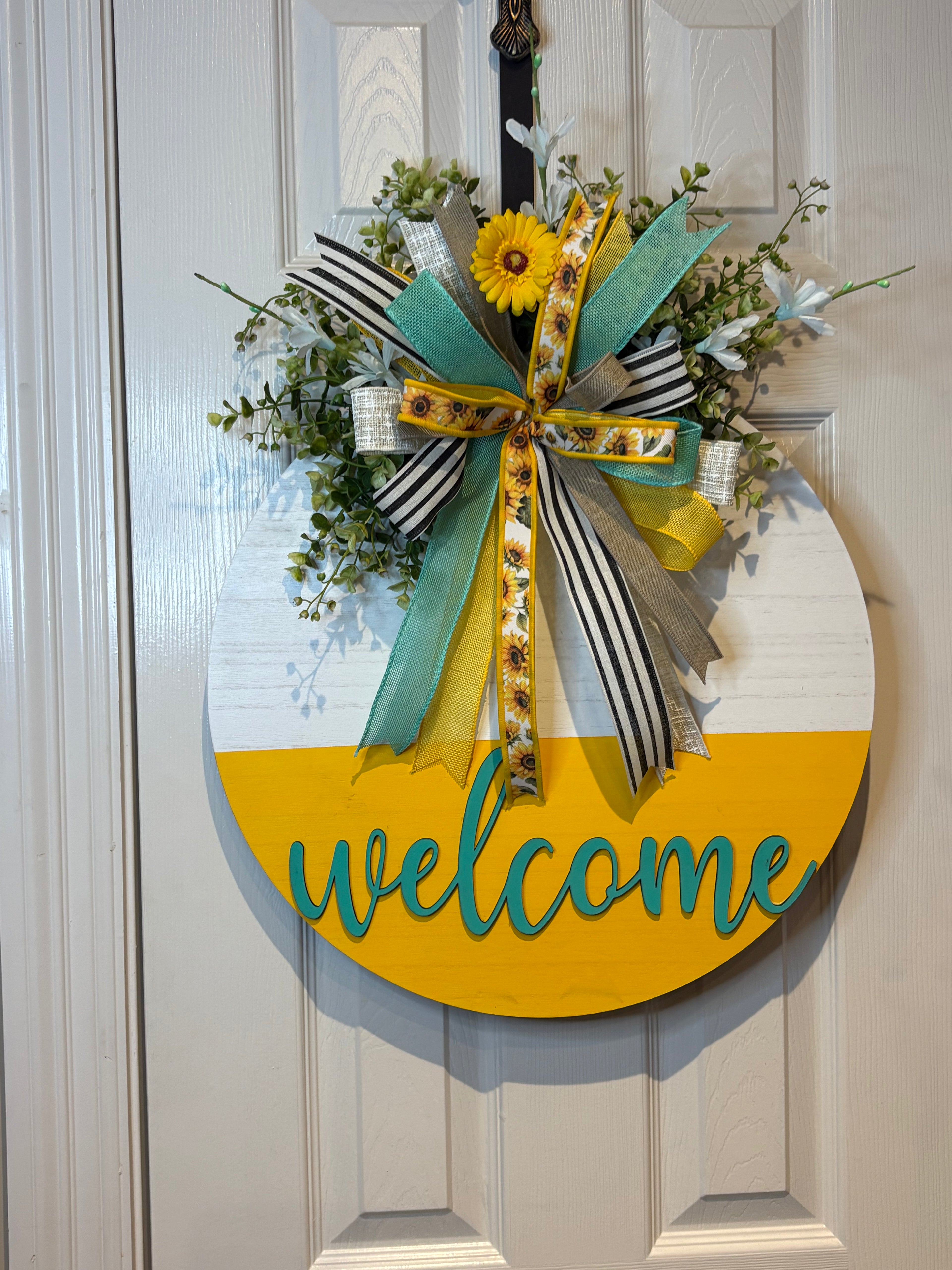 Yellow & Teal Door Hanger