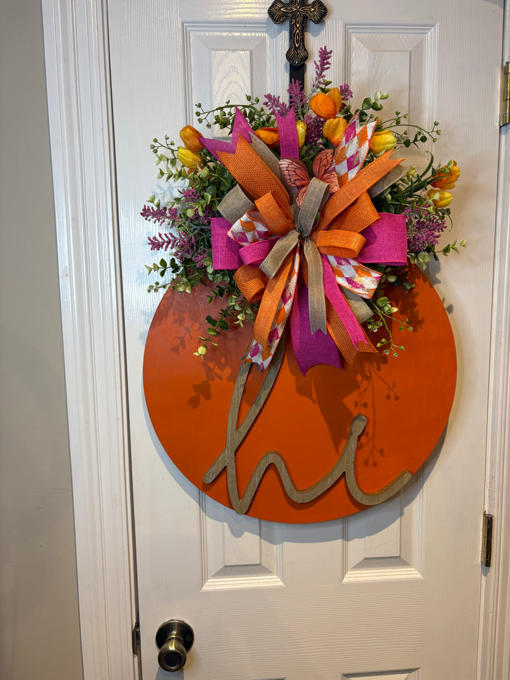 Bright Orange Door Hanger