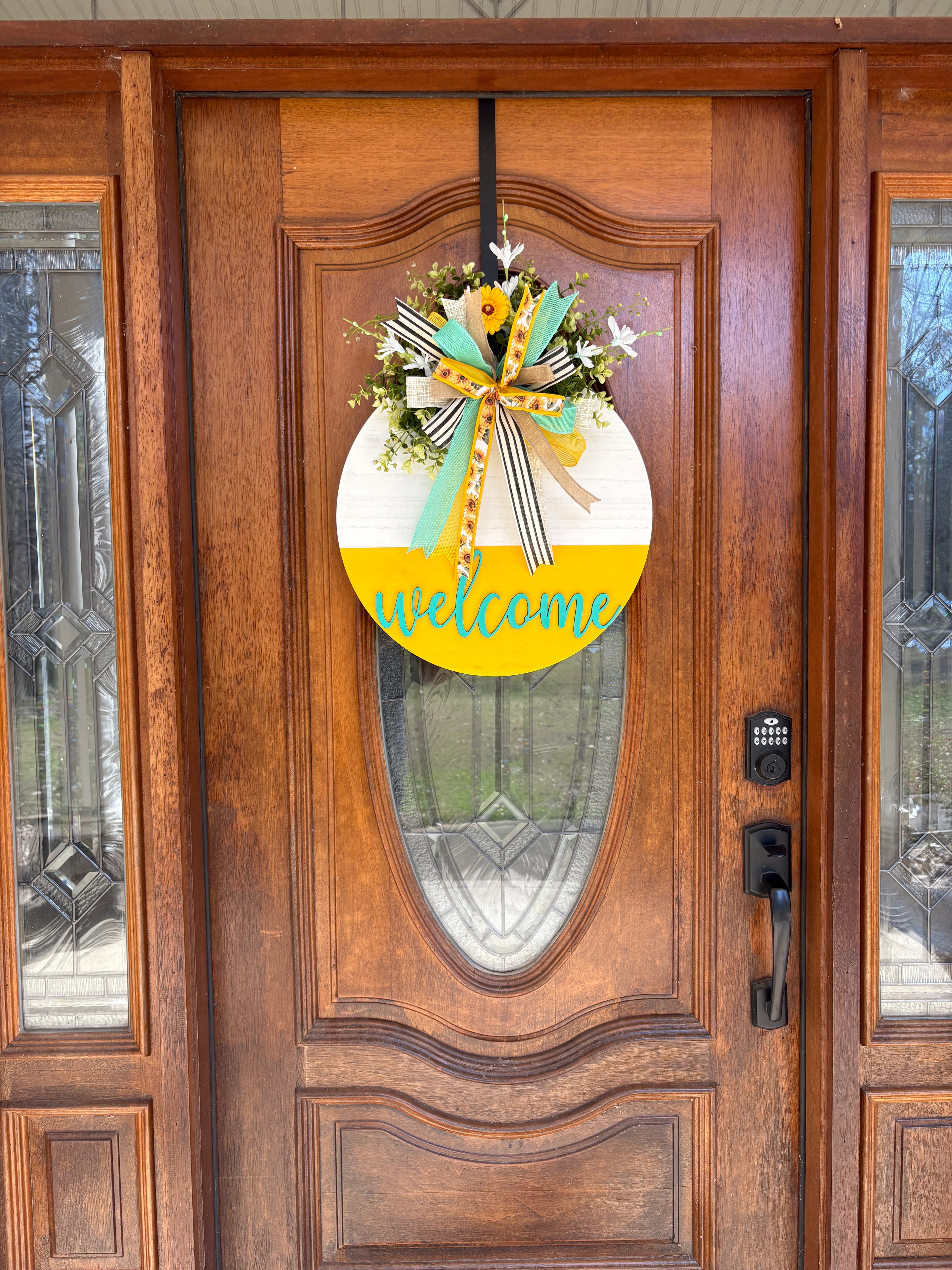 Yellow & Teal Door Hanger