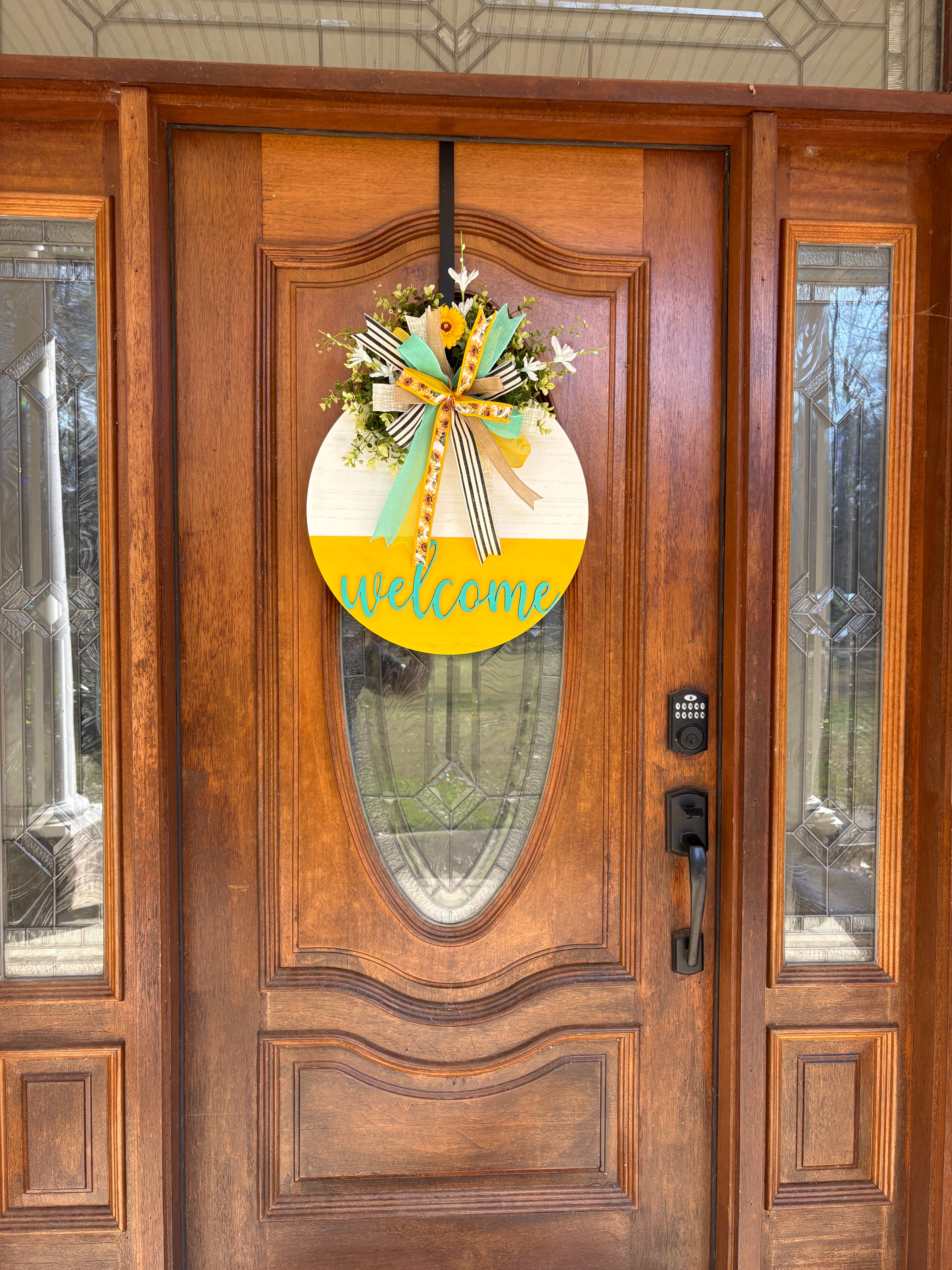 Yellow & Teal Door Hanger
