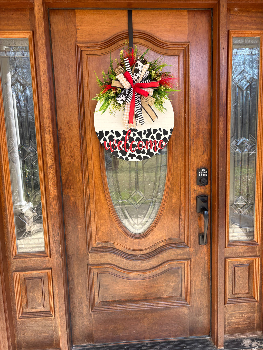 Cow Print Door Hanger
