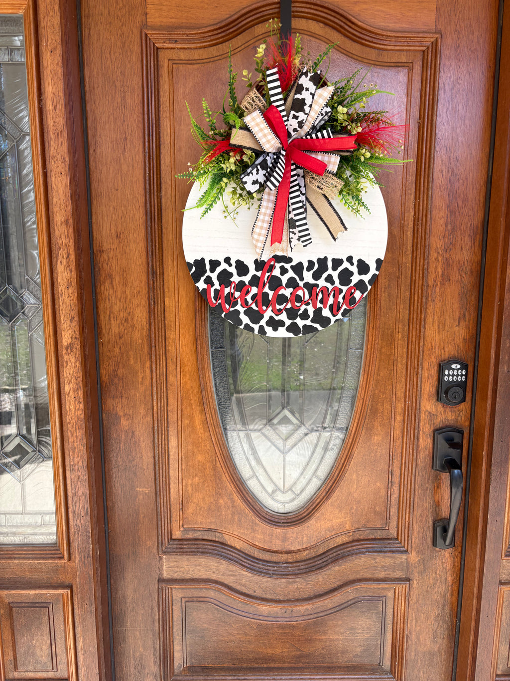 Cow Print Door Hanger
